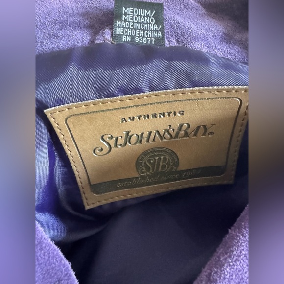 St John’s Bay Purple Suede Leather Jacket - Picture 4 of 5